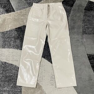Madewell Pants Women 28 The Perfect Vintage Straight Jean Faux Leather High Rise